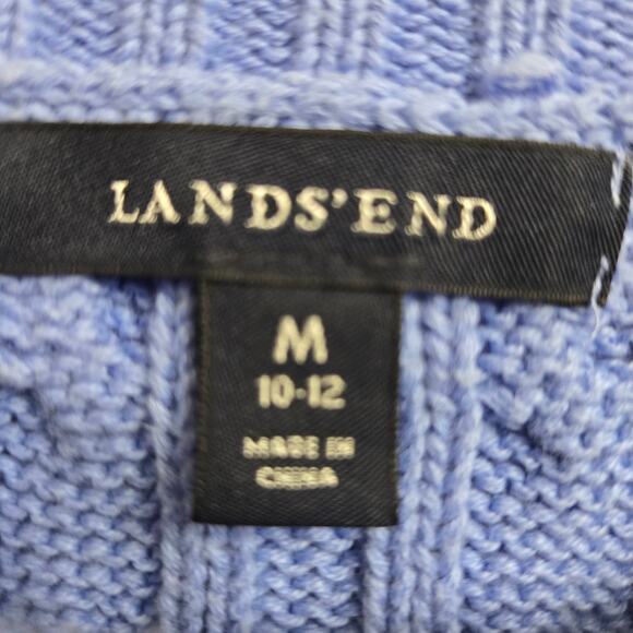 Lands End Women Preppy Classic Academia Heritage Ivy League Cable Knit Sweater M - Picture 5 of 9